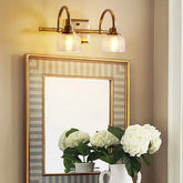Specchio Bagno Illuminato Elegante in Ottone Antico - clowasit.com